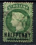 Святой Елены о-в 1884-1894 гг. • Gb# 35 • ½ на 6 d. • Королева Виктория • надпечатка нов. номинала • Used VF ( кат.- £24 )