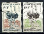Нигер 1959-1962 гг. • Mi# 9-10 • 50 и 60 fr.• фауна Африки • страусы • Used VF