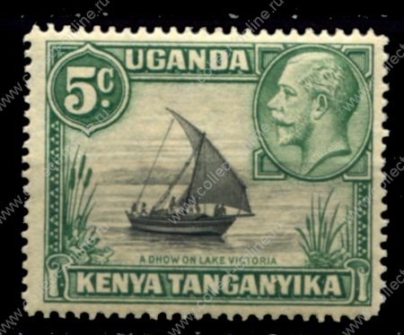 Кения, Уганда и Танганьика 1935-1937 гг. • Gb# 111 • 10 c. • Георг V • осн. выпуск • парусная лодка • MNH OG F-VF ( кат. - £5 )