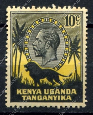 Кения, Уганда и Танганьика 1935-1937 гг. • Gb# 112 • 10 c. • Георг V • осн. выпуск • лев • MNH OG F-VF ( кат. - £8 )