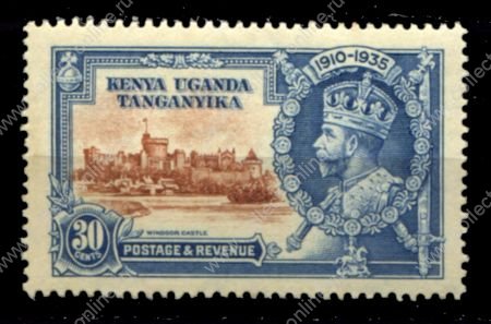 Кения, Уганда и Танганьика 1935 г. • Gb# 125 • 30 c. • 25-летие правления Георга V • MNH OG VF* ( кат.- £ 3 )