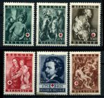 Бельгия 1944 г. • Mi# 647-652 • религиозная живопись, Ван Дейк • Красный Крест • полн. серия • MNH OG VF