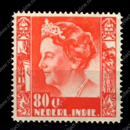 Нидердандская Индия 1934 г. • Mi# 225 • 80 c. • королева Вильгельмина • без в.з. • MNG VF