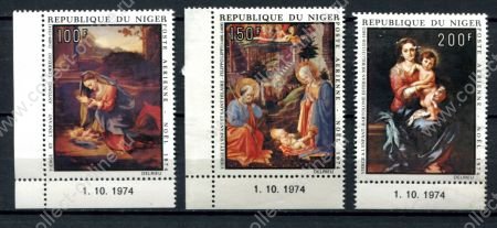 Нигер 1974 г. • Mi# 449-451 • 100 - 200 fr. • Рождество, религиозная живопись • полн. серия • MNH OG VF