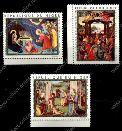 Нигер 1971 г. • Mi# 312-314 • 100 - 200 fr. • Рождество, религиозная живопись • полн. серия • MNH OG VF