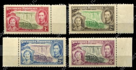Южная Родезия 1937 г. Gb# 36-39 • Коронация Георга VI • полн. серия • MNH OG XF+