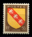 Франция 1946 г. • Iv# 757 • 50 c. • гербы городов и регионов, Лотарингия • стандарт • MNH OG VF