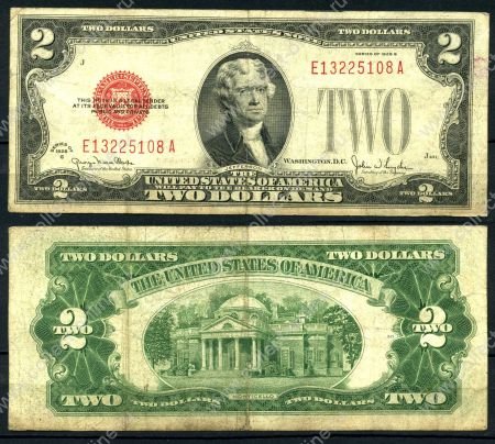 США 1928 г. • P# 378g G • 2 доллара • Джефферсон • F+