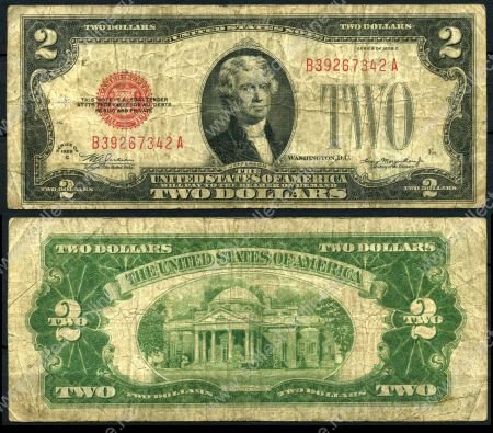 США 1928 г. • P# 378с С • 2 доллара • Джефферсон • F-