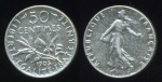 Франция 1905 г. KM# 854 • 50 сантимов • "Марианна"-сеятельница • серебро • регулярный выпуск • AU+