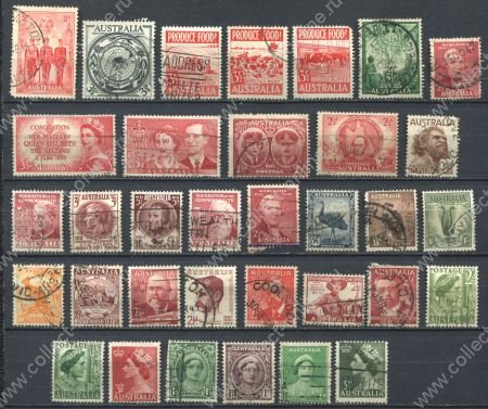 Австралия • набор 34 разные, старые марки • Used F-VF