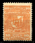 Доминикана 1885-1891 гг. • SC# 91 • 10 c. • государственный герб • MH OG VF