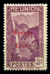 Реюньон 1943 г. • Iv# 220 • 3 c. • надпечатка "Свободная Франция" • водопад • MNH OG XF ( кат.- € 1,5 )