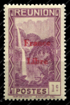 Реюньон 1943 г. • Iv# 218 • 1 c. • надпечатка "Свободная Франция" • водопад • MNH OG XF ( кат.- € 1,5 )
