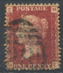 Великобритания 1858-1879 гг. • Gb# 44 (pl. 155) • 1 d. • Королева Виктория • Used XF- ( кат.- £3 )