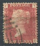 Великобритания 1858-1879 гг. • Gb# 44 (pl. 157) • 1 d. • Королева Виктория • Used VF ( кат.- £3 )