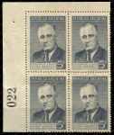 Аргентина 1946 г. • SC# 551 • 5 c. • Франклин Делано Рузвельт (памятный выпуск) • кв.блок • MNH OG XF+