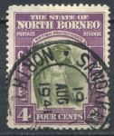 Северное Борнео 1939 г. • Gb# 306 • 4 c. • Георг VI • осн. выпуск • Виды и фауна • обезьяна-носач • Used VF