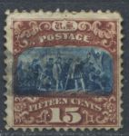 США 1869 г. • SC# 119 • 15 c. • выпуск "картинки" • высадка Колумба • тип II • USED VF ( кат. - $325 )