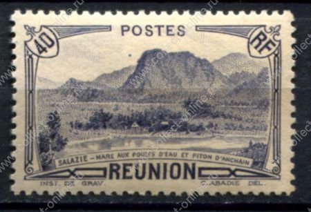 Реюньон 1933-1938 гг. • Iv# 134 • 40 c. • основной выпуск • гора • MNH OG* F-VF