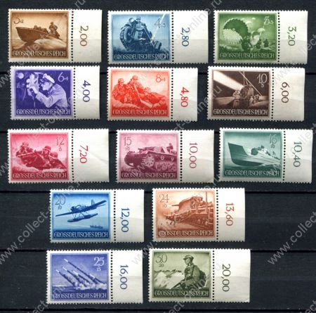 Германия 3-й рейх 1944 г. • MI# 873-885 • День памяти героев • полн. серия • MNH OG XF+*