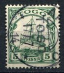 Того 1909-1919 гг. • Mi# 21 • 5 pf. • Императорская яхта "Гогенцоллерн" • в.з. • Used VF
