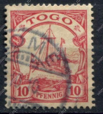 Того 1900 г. • Mi# 9 • 10 pf. • Императорская яхта "Гогенцоллерн" • Used VF
