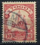Того 1900 г. • Mi# 9 • 10 pf. • Императорская яхта "Гогенцоллерн" • Used VF