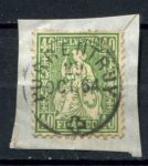 Швейцария 1862-1864 гг. • Mi# 26 • 40 c. • "Швейцария" • на вырезке • Used VF+