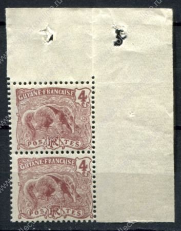 Французская Гвиана 1904-1907 гг. • Iv# 51 • 4 c. • муравьед • стандарт • пара • MNH OG XF