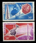 Габон 1966 г. • Mi# 244-245 • 30 и 90 fr. • Запуск спутника D-1 • полн. серия • MNH OG VF