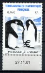 Французские Южные и Антарктические территории 2002 г. • Mi# 500 • €0.46 • Евро в Антарктике • пингвины • MNH OG XF+