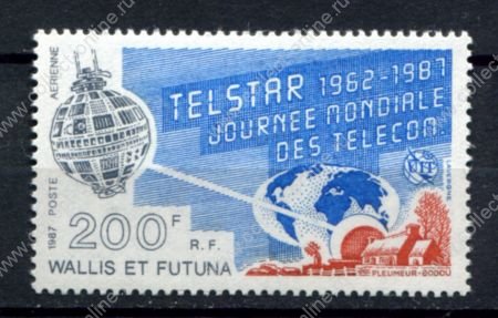 Уоллис и Футуна 1987 г. • Mi# 528 • 200 fr. • 25-летие запуска спутника Телстар • авиапочта • MNH OG VF