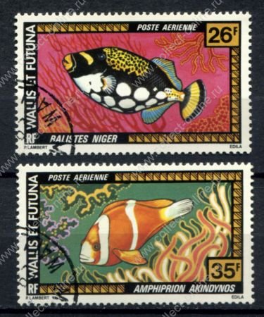 Уоллис и Футуна 1978 г. • Mi# 299-300 • 26 и 35 fr. • рыбы • Used(ФГ) OG NH