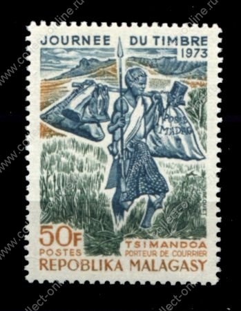 Мадагаскар 1973 г. • Mi# 681 • 50 fr. • день почтовой марки • MNH OG VF