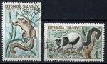 Мадагаскар 1961 г. • Mi# 467-468 • 2 и 4 fr. • Фауна Африки, лемуры • Used VF