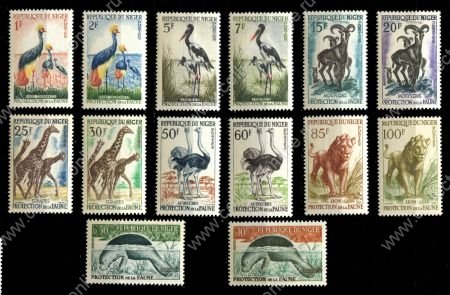 Нигер 1959-1962 гг. • Mi# 1-12,21-22 • 0.5 - 100 fr.• фауна Африки • полн. серия • MNH OG VF