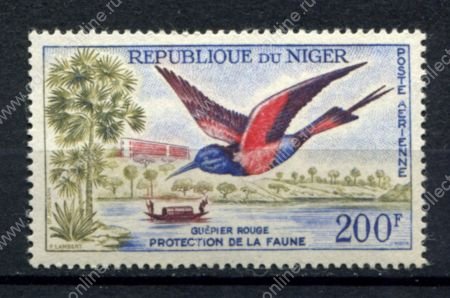 Нигер 1961 г. • Mi# 20 • 200 fr.• птицы Африки • авиапочта • MNH OG VF ( кат. - €15 )