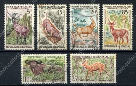 Сенегал 1960 г. • Mi# 233-238 • 5 - 85 fr. • фауна Африки • полн. серия • Used VF
