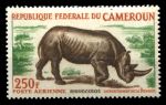 Камерун 1964 г. • Mi# 421 • 250 fr. • Фауна Африки • черный носорог • авиапочта • MNH OG VF