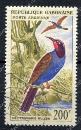 Габон 1963 г. • Sc# C15 • 200 fr. • птицы • авиапочта • Used VF