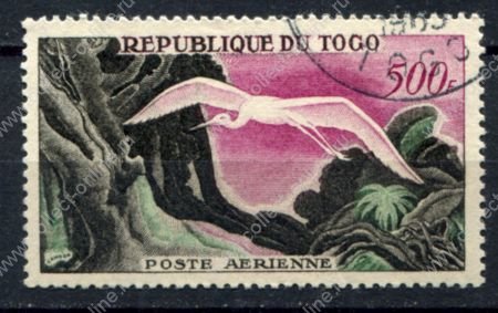 Того 1959 г. • Mi# 265 • 500 fr. • журавль • авиапочта • концовка • Used VF