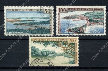 Кот-д'Ивуар 1963 г. • Sc# C22-C24 • 50 -200 fr. • виды страны • аваиапочта • полн. серия • Used VF