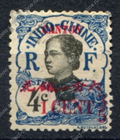 Мэнцзы 1919 г. • Iv# 69 • 1 3/5 c. • надпечатка нов. номинала на м. Французского Индо-Китая • Used VF