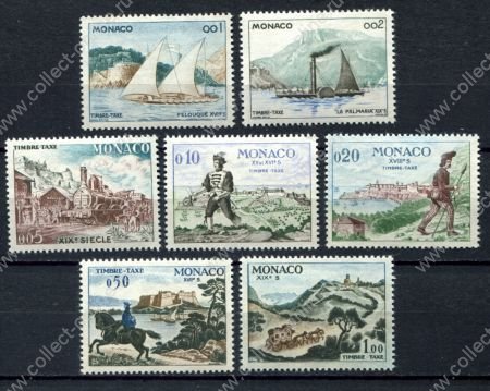 Монако 1960 г. • Mi# P59-P66 • развитие транпорта доставки почты • служебные • полн. серия • MH OG VF