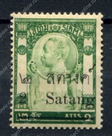 Таиланд 1909 г. • Sc# 130 • 2 s. на 2 a. • надпечатка нов. номинала • стандарт • MLH OG VF