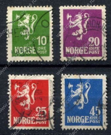 Норвегия 1922-1924 гг. • Mi# 105-108 • 10 - 45 o. • стандарт • полн. серия • Used F-VF ( кат. - €2 )