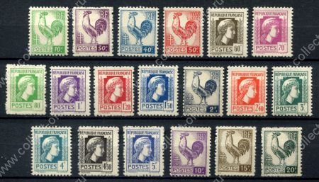 Франция 1944 г. • Iv# 630-648 • 10 c. - 20 fr. • Алжирский дизайн • стандарт • полн. серия • MNH OG VF ( кат. - € 35 )