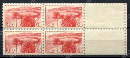 Франция 1947 г. • Iv# 777 • 6 fr. • Города и архитектура Франции • Канны • кв. блок • MNH OG X0+F ( кат. - €8+ )