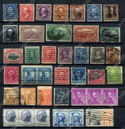 США • XIX-XX век • набор 39 разных, старинных марок • Used F-VF